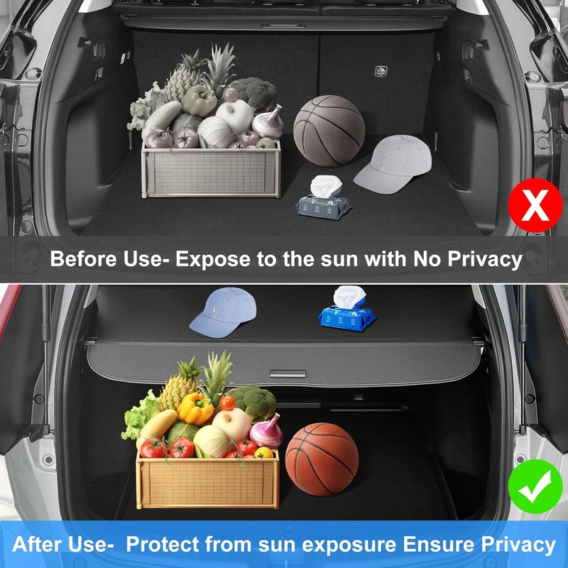 AUXKO Retractable Cargo Cover for Honda CRV 2023-2026, Trunk Cover Shade Cover for 2025 2026 Honda CRV, Shielding Shade Anti-Peeping Luggage Privacy Screen,Carbon Fiber(NOT for Sport Touring Hybrid) - Image 4